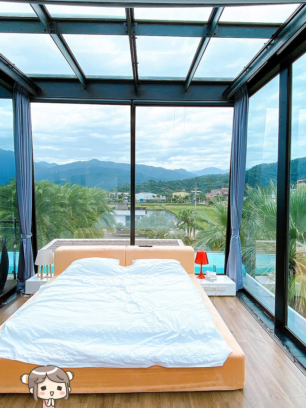 [宜蘭住宿] 稻田中的夢幻玻璃屋 躺著看星星｜水畔星墅時尚會館