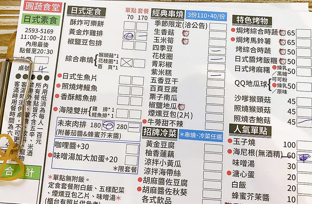 [台北] 人氣素食日式燒烤 定食，圓蔬食堂｜晴光商圈美食 (遷移合併