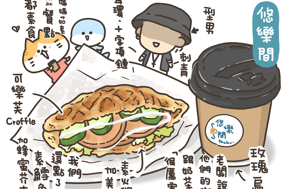 [新北] 悠樂間 Shalom Cafe｜風靡韓國的Croffle，蔬食咖啡店的味蕾之旅